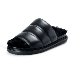 Marni Fusbett Leather Sheepskin Slides